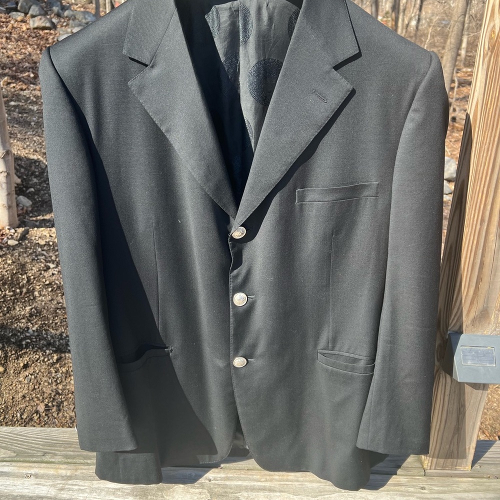 Ganni Versace black label couture, Medusa buttons Sport Coat with Notched Lapels
